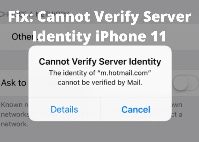 Fix: Cannot Verify Server Identity Iphone 11