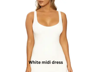 White midi dress